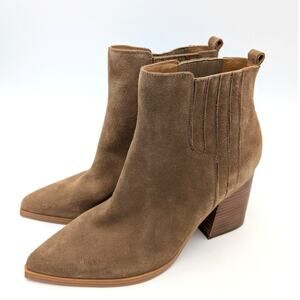 Marc Fisher LTD Oshay Pointed Toe Suede Ankle Boots Women's Brown Size US12M